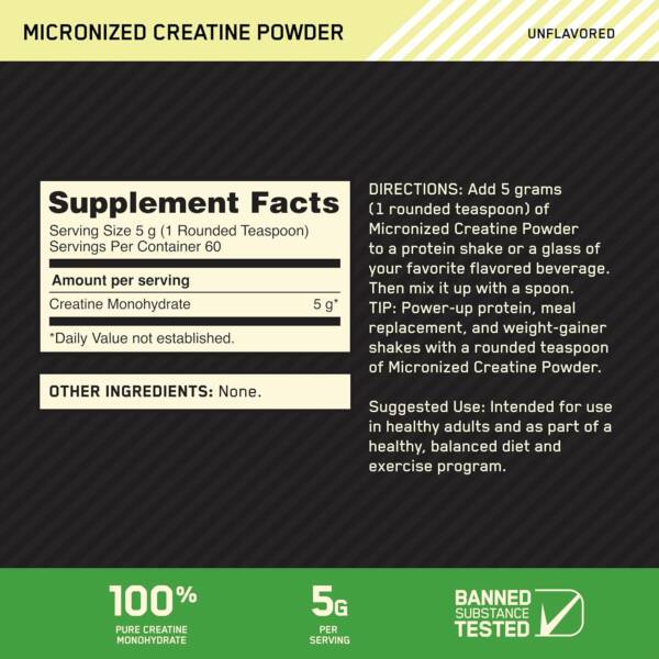 OPTIMUM Micronized Creatine 300/600 grams - Image 3