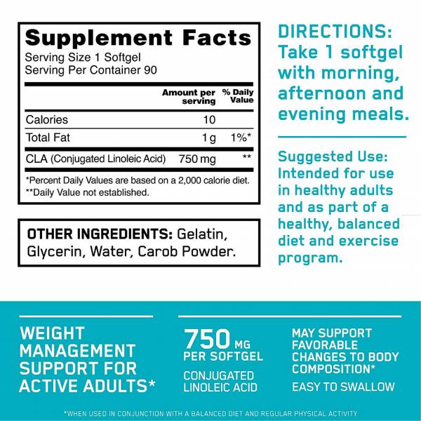 OPTIMUM  CLA 750mg 90 Softgels - Image 3