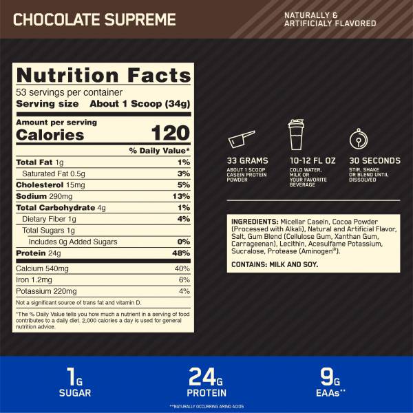 OPTIMUM Gold Standard Casein 4 Lbs - Image 4