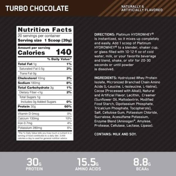 OPTIMUM Platinum Hydro Whey 1.75 Lbs - Image 4