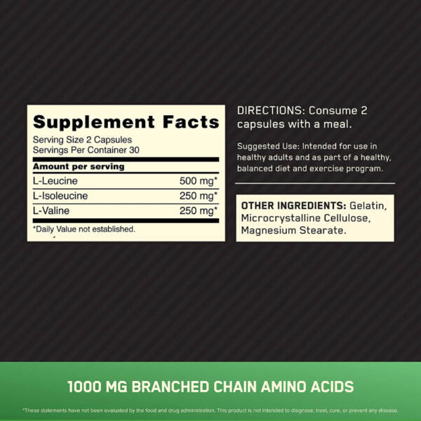 OPTIMUM BCAA 1000 Caps, 60/200/400 Capsules - Image 3