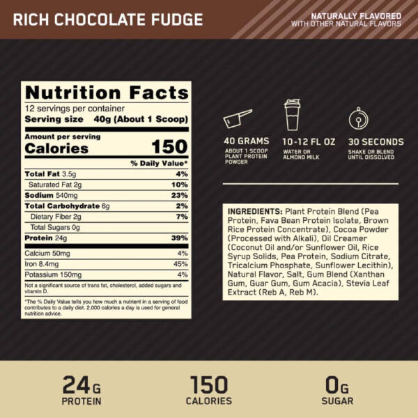(Free! 5 Sachet) ON Gold Standard Plant Protein 1.06 LB - Image 4