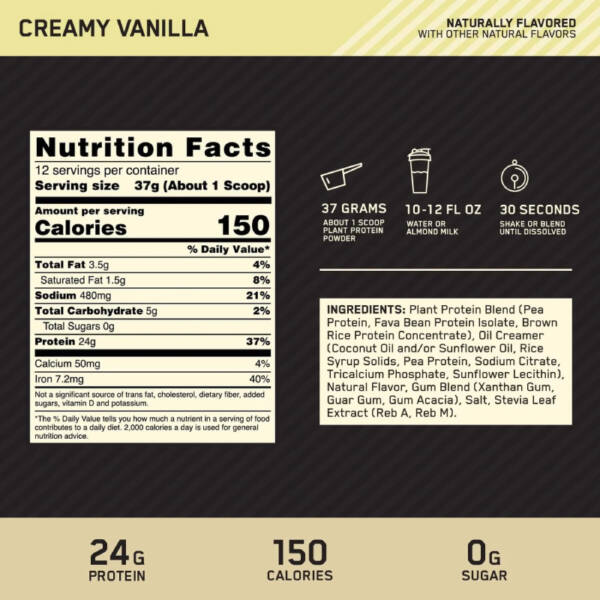 (Free! 5 Sachet) ON Gold Standard Plant Protein 1.06 LB - Image 5