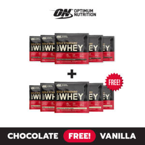 (5 FREE 5) OPTIMUM Gold Standard Whey Sachet - Choc+Van