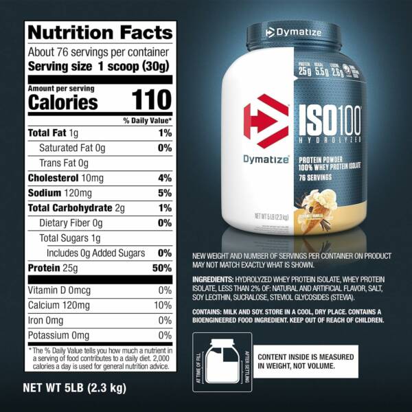 (Free! Shaker) Dymatize ISO100 5lb - Gourmet Chocolate - Image 2